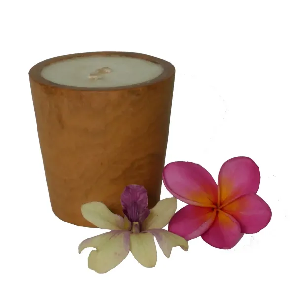 Leuchte aus Holz, aus Teakholz, Ø 8 cm, H 8,5 cm 